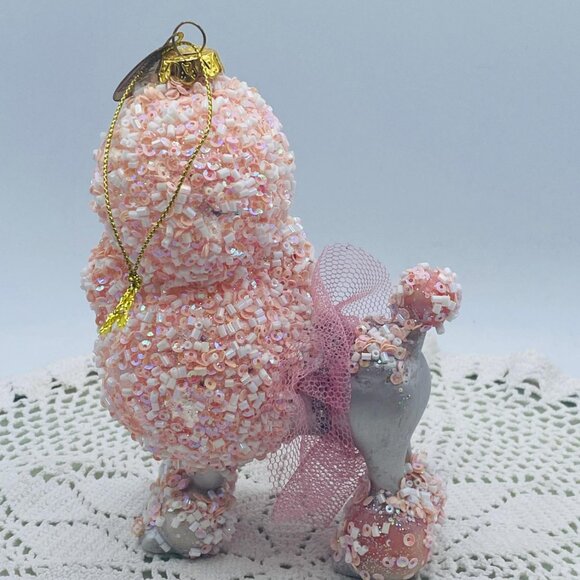 Katherine Collection Pink Poodle Ornament: Glittery Dog Figurine - Picture 6 of 11